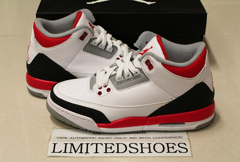 jordan retro 3 white red black