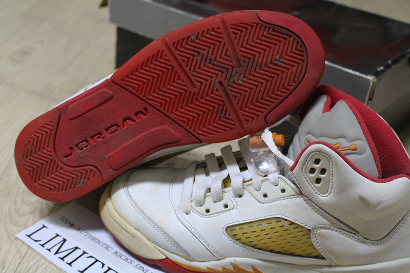 2006 NIKE AIR JORDAN 5 V RETRO GS SUNSET FIRE RED 134092-161