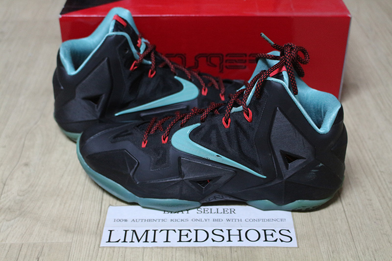 NIKE LEBRON XI 11 BLACK DIFFUSED JADE CRIMSON 616175-004 US