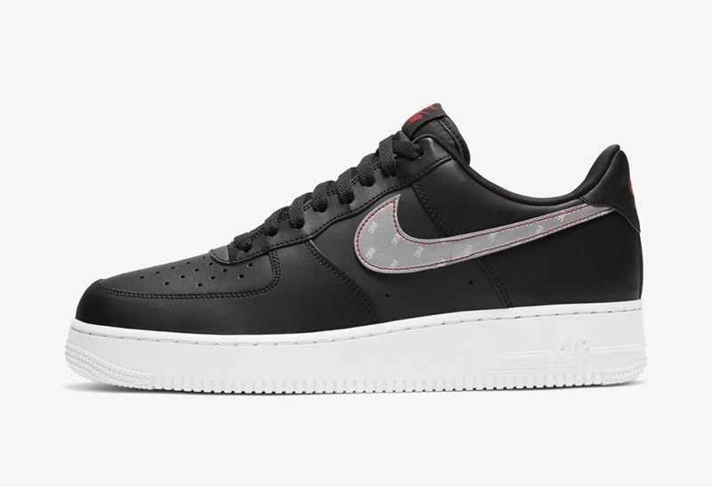 NIKE AIR FORCE 1 '07 3M BLACK SILVER 